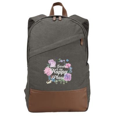 The Garden Is My Happy Place Cotton Canvas Backpack