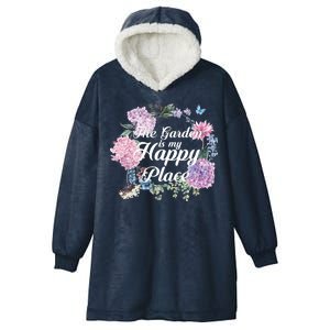 The Garden Is My Happy Place Hooded Wearable Blanket