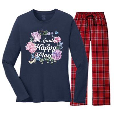 The Garden Is My Happy Place Women's Long Sleeve Flannel Pajama Set 