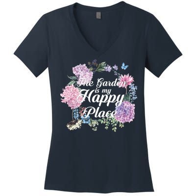 The Garden Is My Happy Place Women's V-Neck T-Shirt