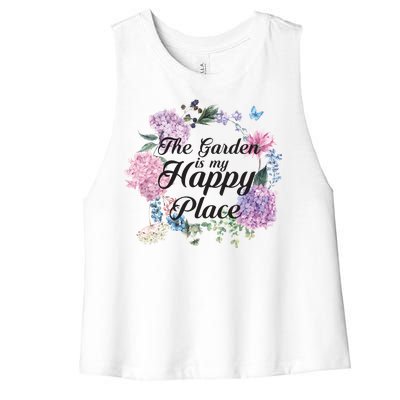 The Garden Is My Happy Place Women's Racerback Cropped Tank