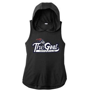 The Goat 12 Greatest Of All Time Ladies PosiCharge Tri-Blend Wicking Draft Hoodie Tank