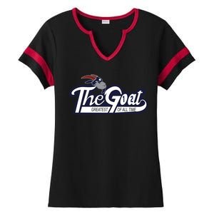 The Goat 12 Greatest Of All Time Ladies Halftime Notch Neck Tee