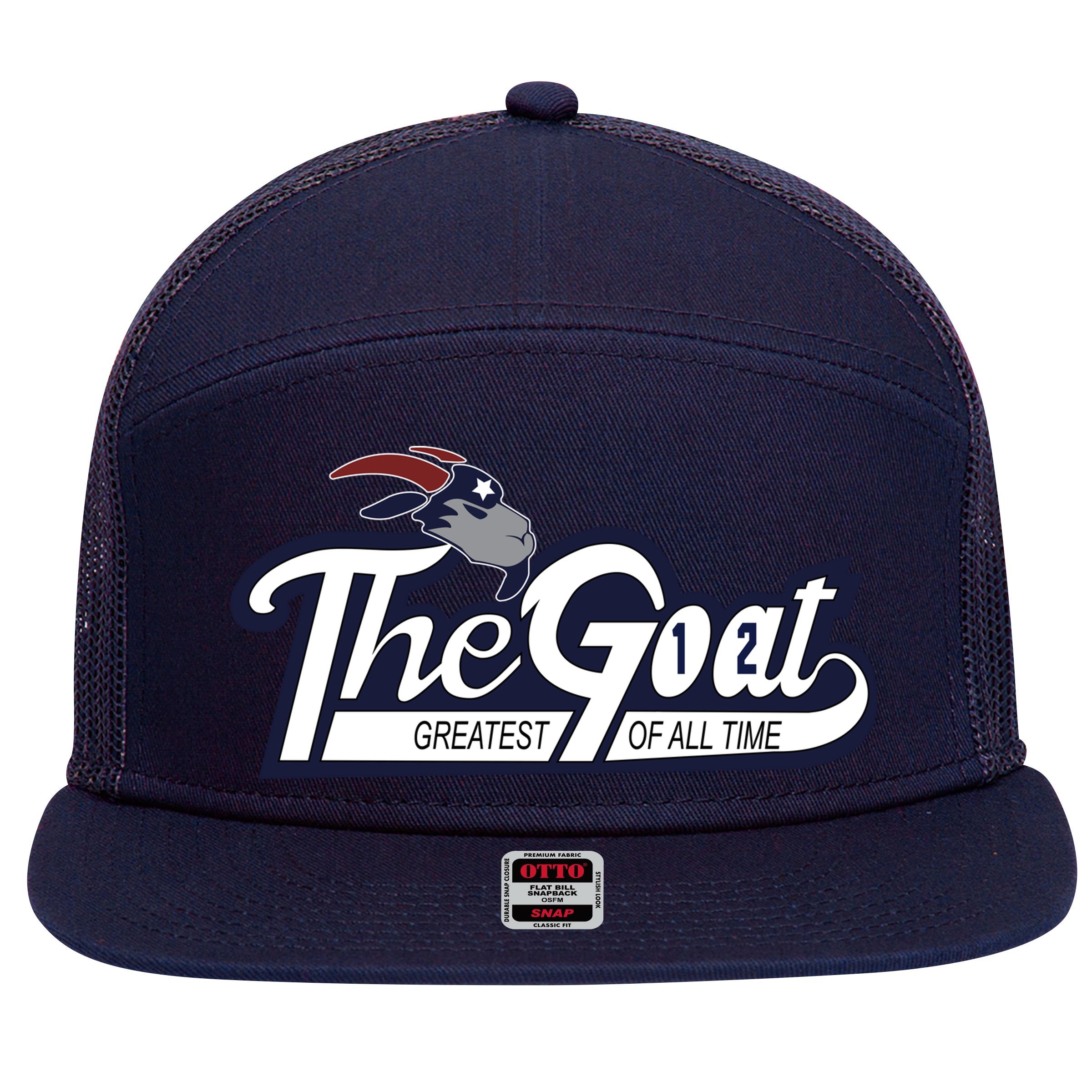 The Goat 12 Greatest Of All Time 7 Panel Mesh Trucker Snapback Hat