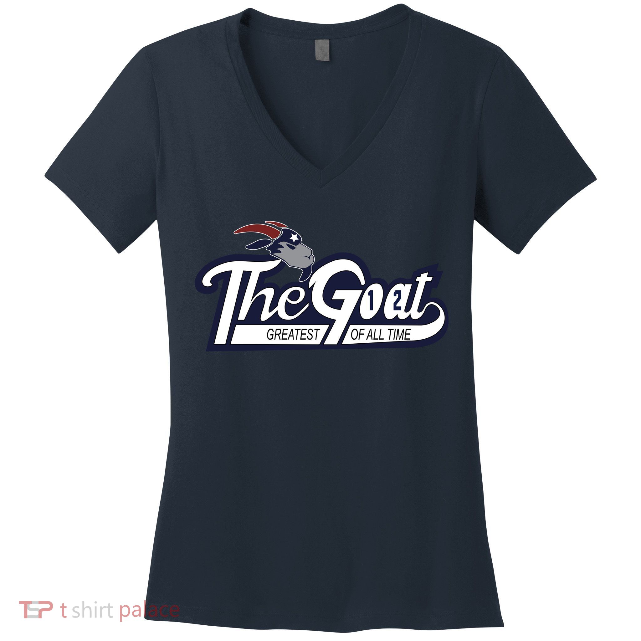 The Goat 12 Greatest Of All Time Women's V-Neck T-Shirt