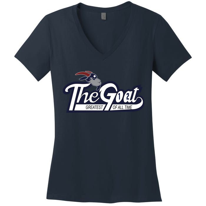 The Goat 12 Greatest Of All Time Women's V-Neck T-Shirt
