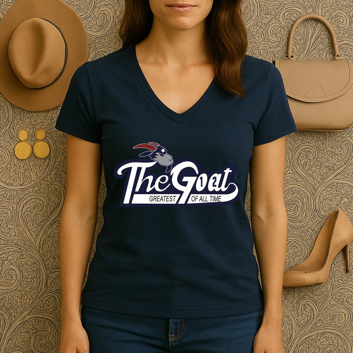 The Goat 12 Greatest Of All Time Women's V-Neck T-Shirt
