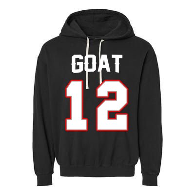 The Goat #12 Jersey 5 Time Champ New England Football Garment-Dyed Fleece Hoodie