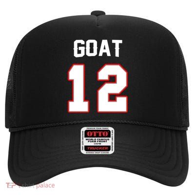 The Goat #12 Jersey 5 Time Champ New England Football High Crown Mesh Back Trucker Hat