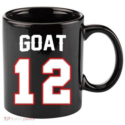 The Goat #12 Jersey 5 Time Champ New England Football 11oz C Handle Ceramic Mug