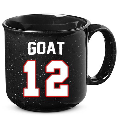 The Goat #12 Jersey 5 Time Champ New England Football 15oz Campfire Ceramic Mug