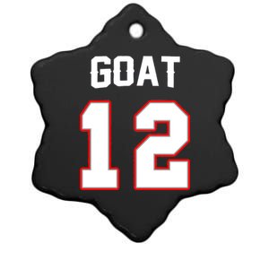 The Goat #12 Jersey 5 Time Champ New England Football Ceramic Star Ornament