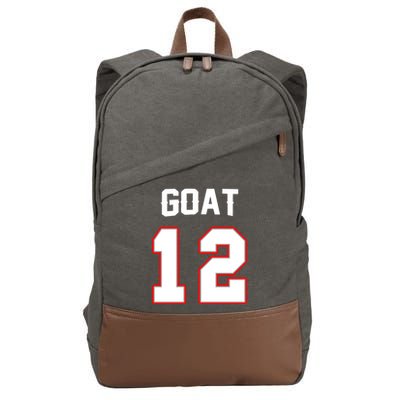 The Goat #12 Jersey 5 Time Champ New England Football Cotton Canvas Backpack