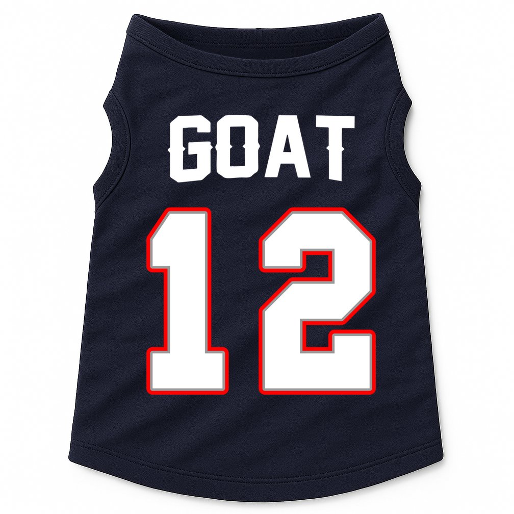 The Goat #12 Jersey 5 Time Champ New England Football Doggie Tank
