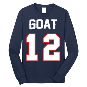 The Goat #12 Jersey 5 Time Champ New England Football Long Sleeve Shirt