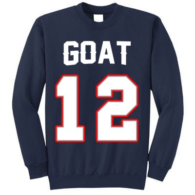 The Goat #12 Jersey 5 Time Champ New England Football Sweatshirt