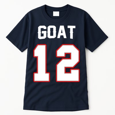 The Goat #12 Jersey 5 Time Champ New England Football Tall T-Shirt