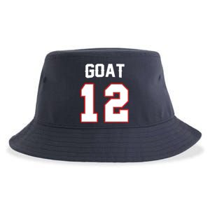 The Goat #12 Jersey 5 Time Champ New England Football Sustainable Bucket Hat