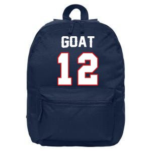 The Goat #12 Jersey 5 Time Champ New England Football 16 in Basic Backpack