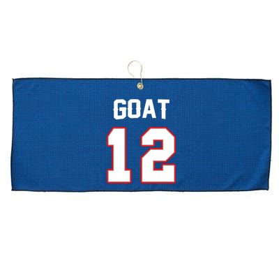 The Goat #12 Jersey 5 Time Champ New England Football Large Microfiber Waffle Golf Towel