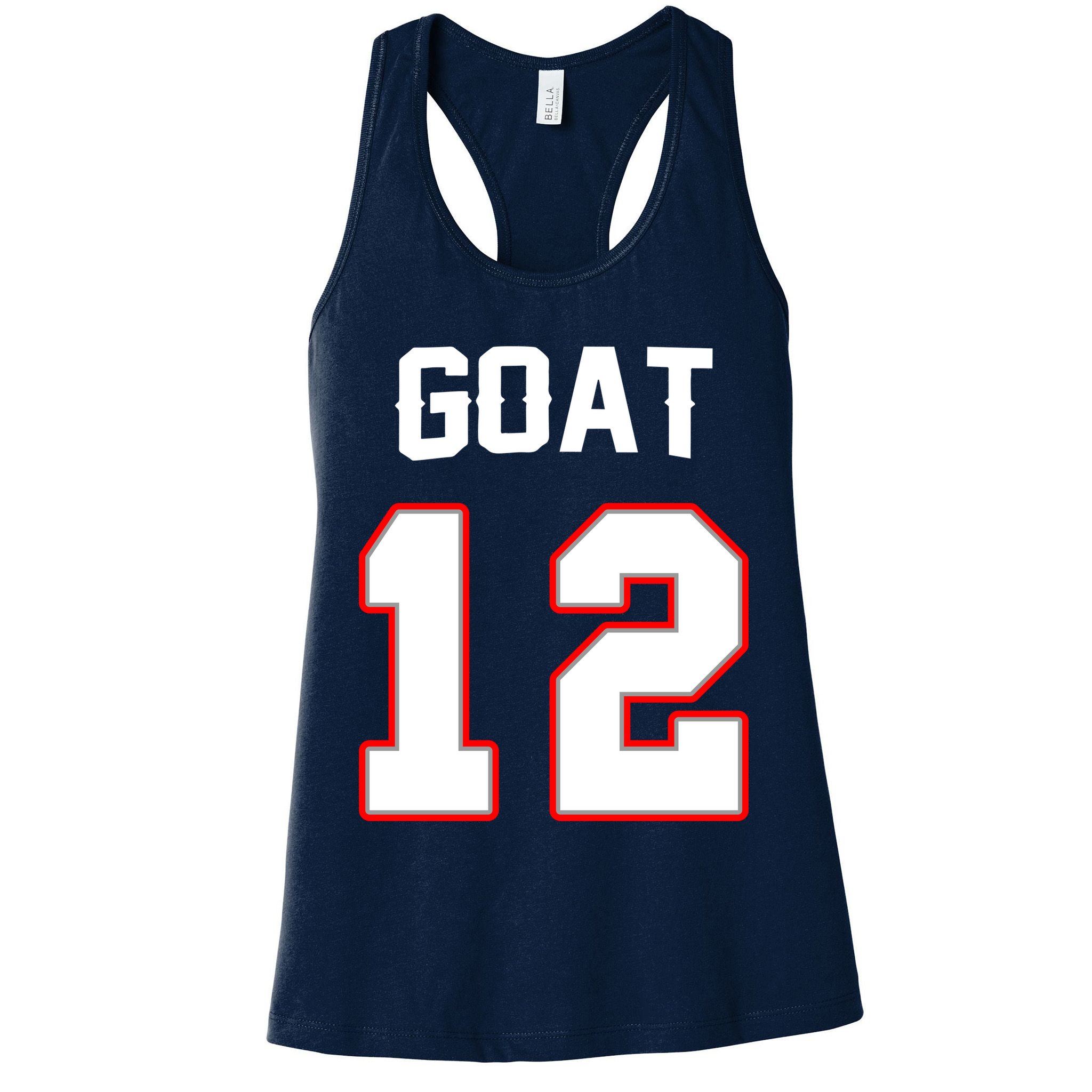 The Goat #12 Jersey 5 Time Champ New England Football Womens Tank Top