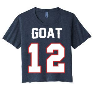 The Goat #12 Jersey 5 Time Champ New England Football Women's Crop Top Tee