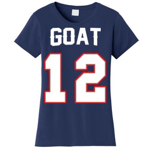 The Goat #12 Jersey 5 Time Champ New England Football Women's T-Shirt