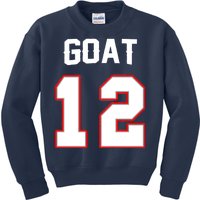 The Goat #12 Jersey 5 Time Champ New England Football Kids Sweatshirt