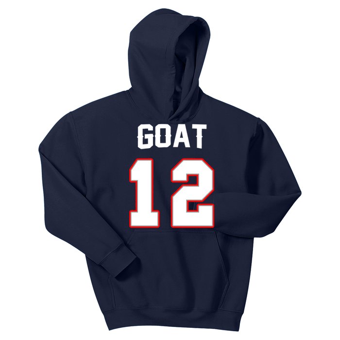 The Goat #12 Jersey 5 Time Champ New England Football Kids Hoodie