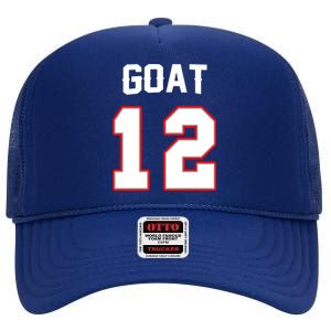 The Goat #12 Jersey 5 Time Champ New England Football High Crown Mesh Back Trucker Hat