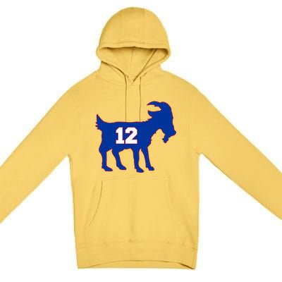 The Goat #12 New England Fan Football QB Premium Pullover Hoodie