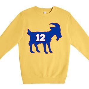 The Goat #12 New England Fan Football QB Premium Crewneck Sweatshirt