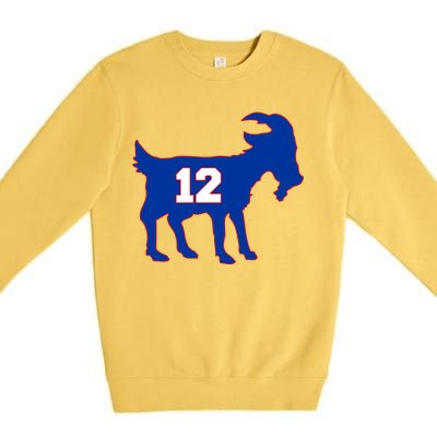 The Goat #12 New England Fan Football QB Premium Crewneck Sweatshirt