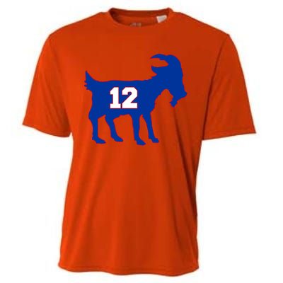 The Goat #12 New England Fan Football QB Cooling Performance Crew T-Shirt