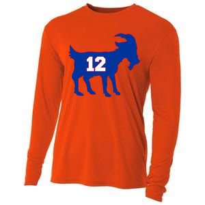 The Goat #12 New England Fan Football QB Cooling Performance Long Sleeve Crew