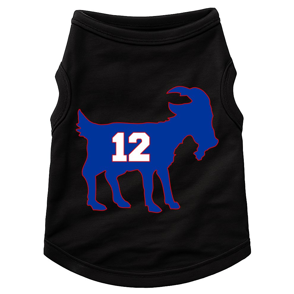 The Goat #12 New England Fan Football QB Doggie Tank