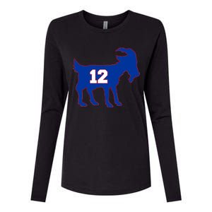 The Goat #12 New England Fan Football QB Womens Cotton Relaxed Long Sleeve T-Shirt