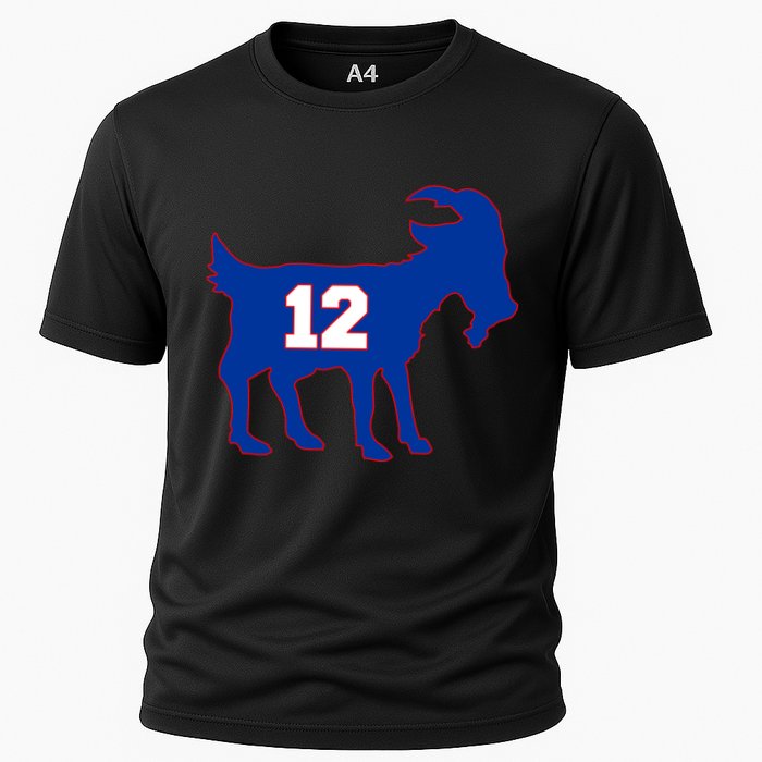 The Goat #12 New England Fan Football QB Cooling Performance Crew T-Shirt