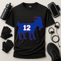 The Goat #12 New England Fan Football QB Cooling Performance Crew T-Shirt