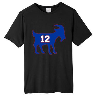 The Goat #12 New England Fan Football QB Tall Fusion ChromaSoft Performance T-Shirt