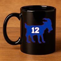 The Goat #12 New England Fan Football QB 11oz C Handle Ceramic Mug