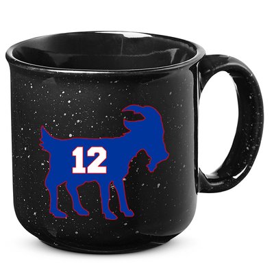 The Goat #12 New England Fan Football QB 15oz Campfire Ceramic Mug