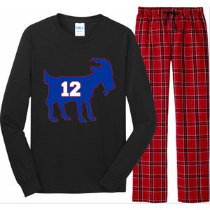 The Goat #12 New England Fan Football QB Long Sleeve Pajama Set