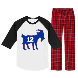 The Goat #12 New England Fan Football QB Raglan Sleeve Pajama Set