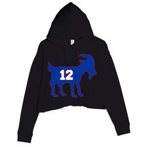 The Goat #12 New England Fan Football QB Crop Fleece Hoodie