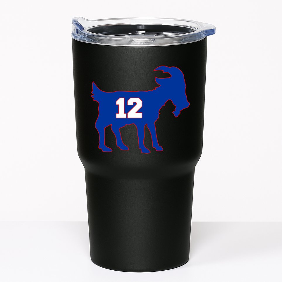 The Goat #12 New England Fan Football QB Tumbler