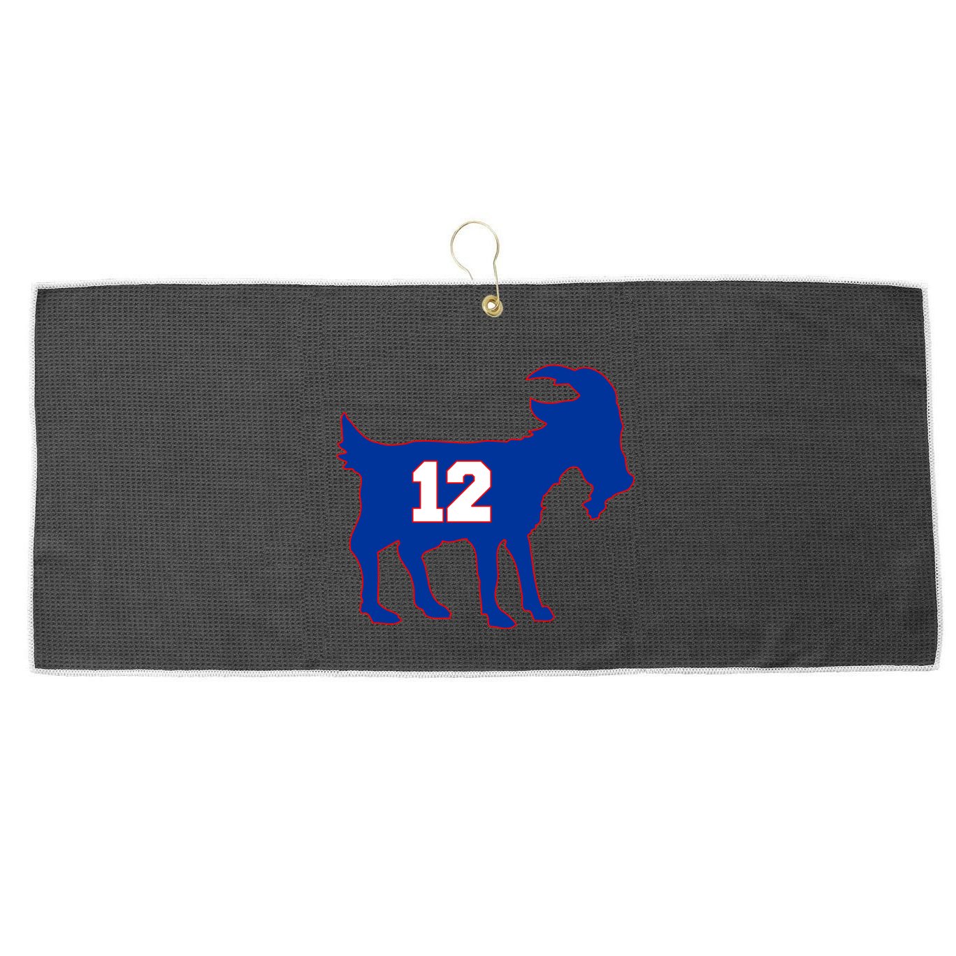 The Goat #12 New England Fan Football QB Large Microfiber Waffle Golf Towel
