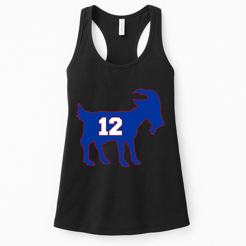 The Goat #12 New England Fan Football QB Womens Tank Top