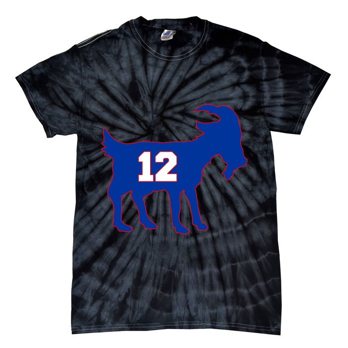 The Goat #12 New England Fan Football QB Tie-Dye T-Shirt