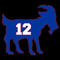 The Goat #12 New England Fan Football QB Tie-Dye T-Shirt